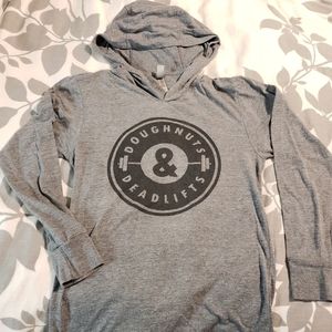 Doughnuts and Deadlifts long sleeve hooded shirt